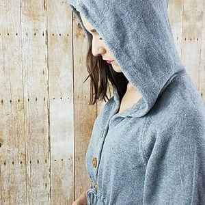 ANTHROPOLOGIE SPARROW Hooded Botton-down Sweater